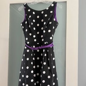 NWT - White House Black Market Black Polka Dot Dress